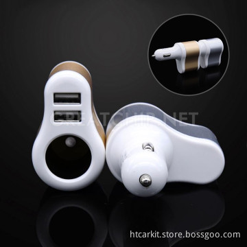 3 in 1 dual usb mobile phone protable car battery charger with Cigarette Lighter